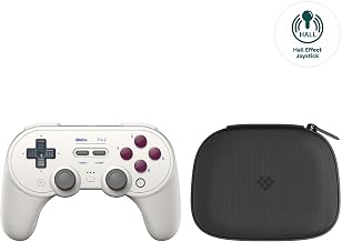 8Bitdo Pro 2 Wireless Bluetooth Controller with Travel Case, Hall Effect Joystick Update, Retro Gamepad for Switch/Switch 2, PC, Android, and Steam Deck &amp; Apple (G Classic Edition)
