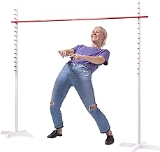 GoSports Get Low Limbo Premium Wooden Limbo Game, Sets up in Seconds - Fun for Kids &amp; Adults, White, Red