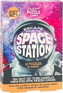 Professor Puzzle: Escape from The Space Station - an Out of This World Mini Escape Room Game, 12 Picture-Maze-Solution Puzzles, Ages 12+, 1+ Players