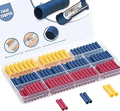 AIRIC Wire Butt Splice Connectors Kit Insulated Electrical Crimp Terminal | UL,200 Pcs