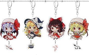 Animation Touhou Project Cute Acrylic Keyring Pendant Cartoon KeyRings for Anime Fans Keychains Charm Acrylic